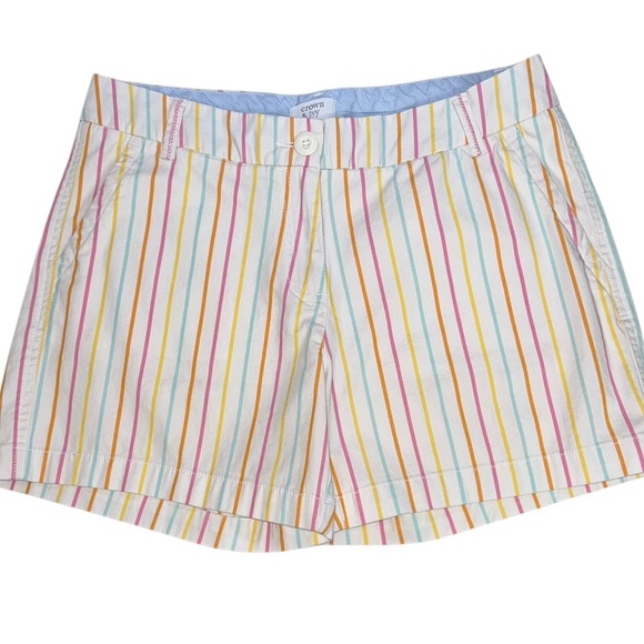 Crown & Ivy Caroline Striped Chino Shorts - Women’s Size 6 - Pastel Rainbow - Picture 2 of 6